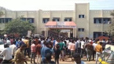 violent mob in the Harihar First Grade College campus