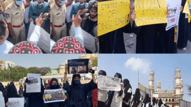 Protests erupt across Hyderabad over Karnataka hijab row