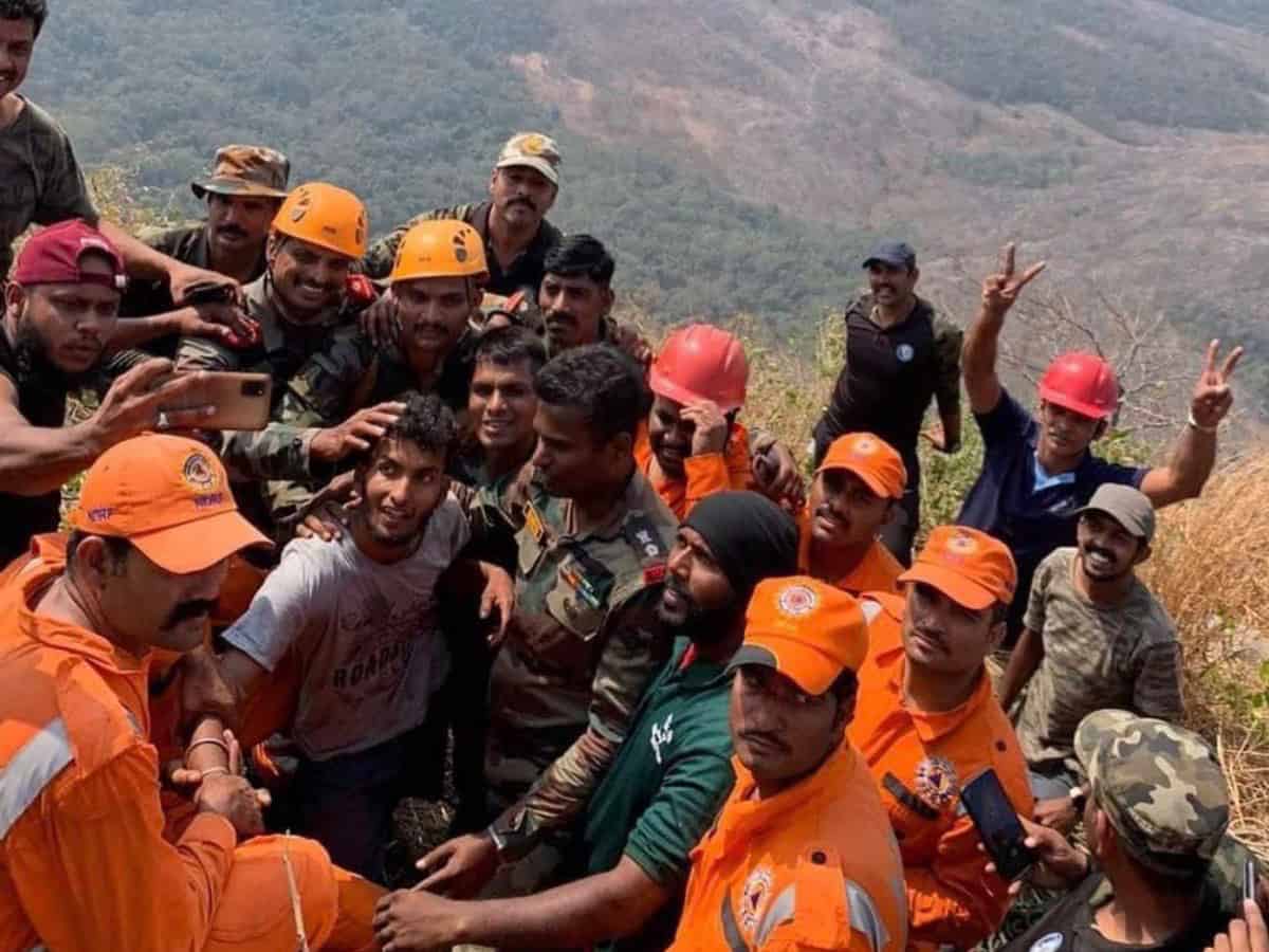 Army rescues trekker trapped in fault line in Kerala