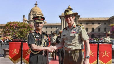 Australian Army chief at South Block in Delhi