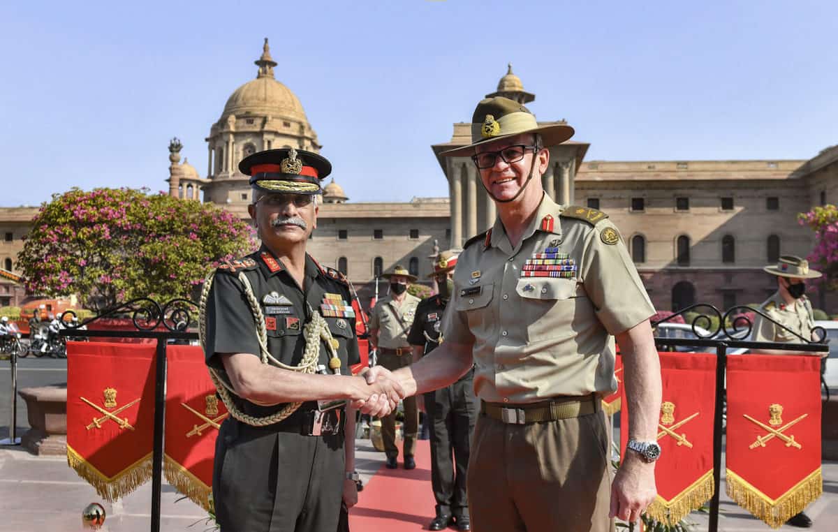 Australian Army chief at South Block in Delhi
