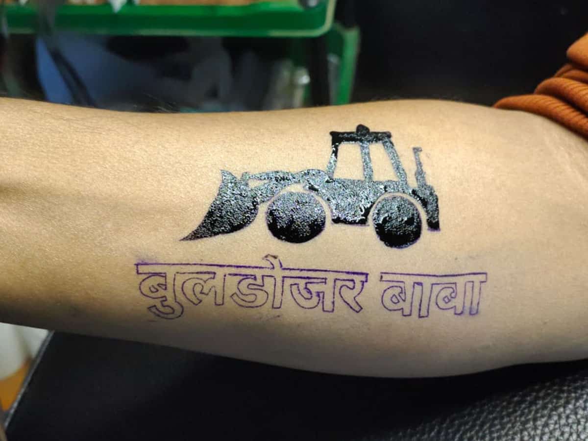 Craze for 'bulldozer' tattoos in Uttar Pradesh as people celebrate BJP's poll victory