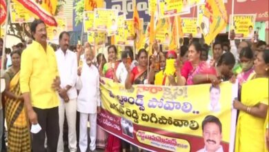 TDP workers accuses Andhra govt of manufacturing 'low quality liquor for money'