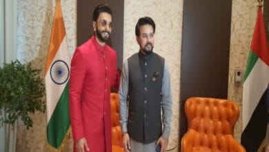 Ranveer Singh dances with Union Minister Anurag Thakur at Dubai Expo