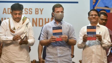 Congress leader Rahul Gandhi at a book launch