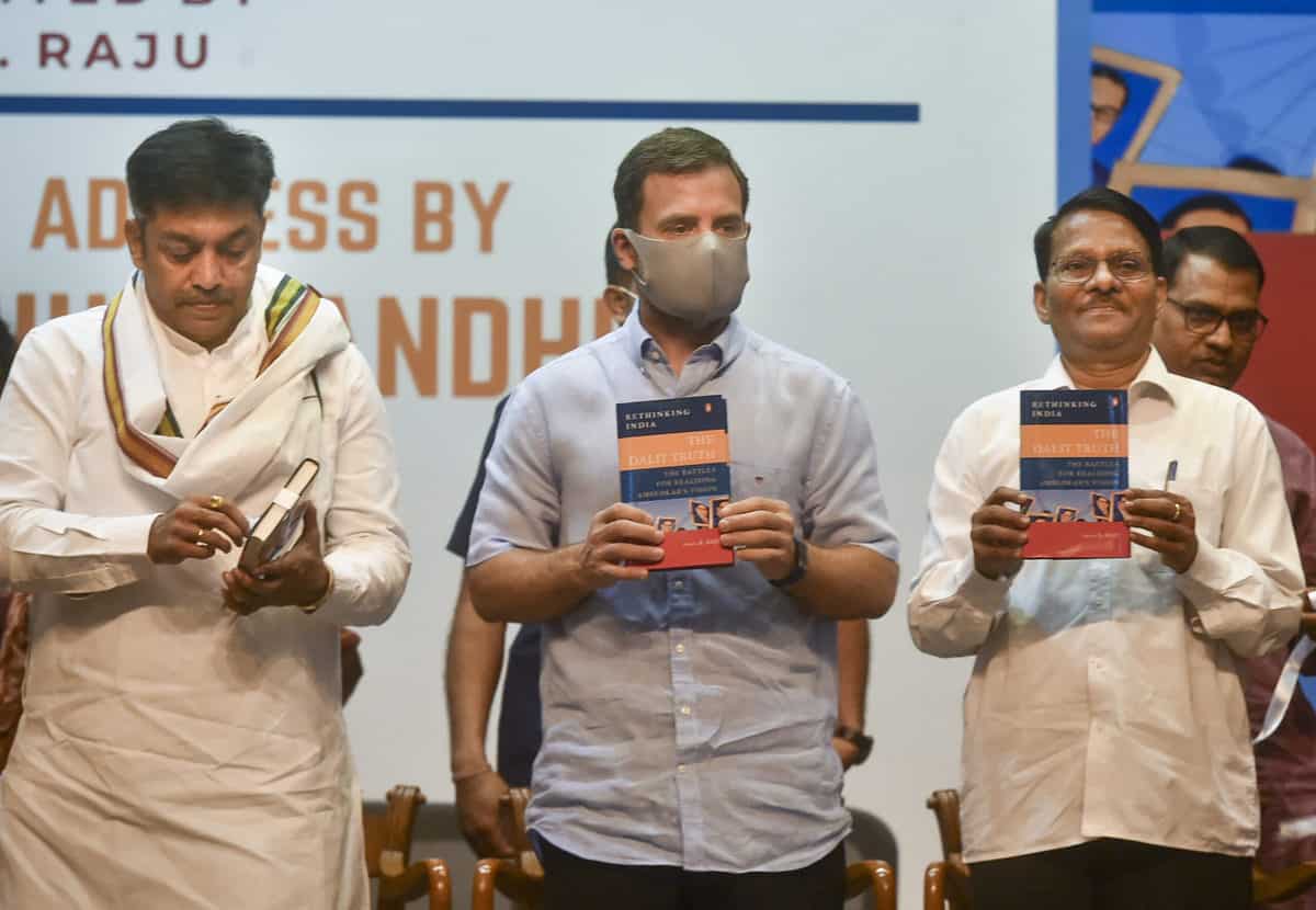 Congress leader Rahul Gandhi at a book launch