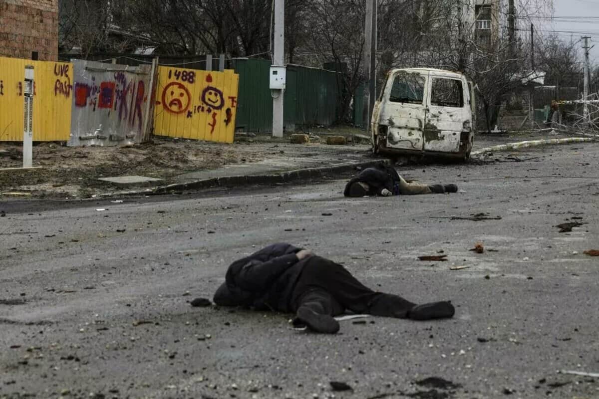 Ukraine accuses Russia of massacre, city strewn with bodies