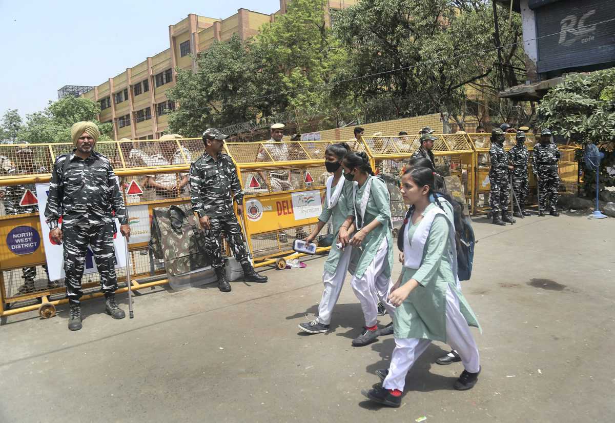 Jahangirpuri: Locals offer namaz at C-block mosque amid heavy security