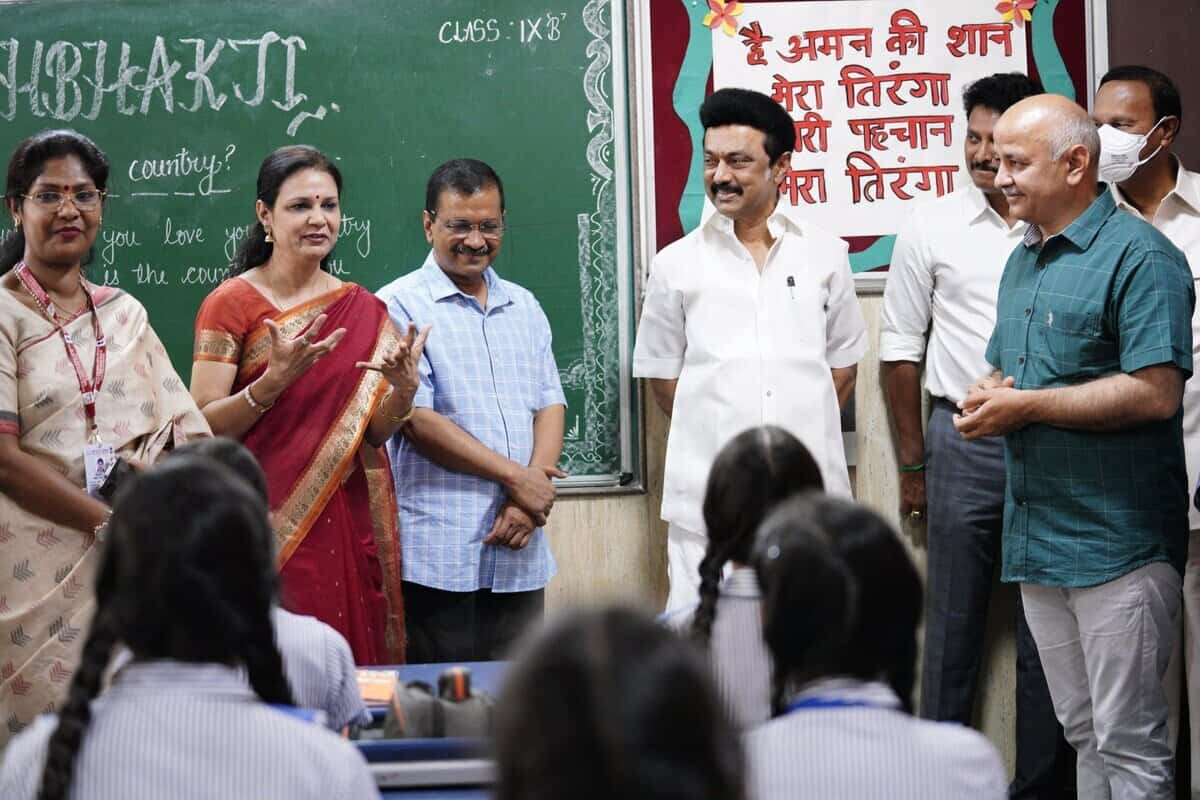 Tamil Nadu CM Stalin visits Delhi Govt schools, Mohalla clinics with Kejriwal