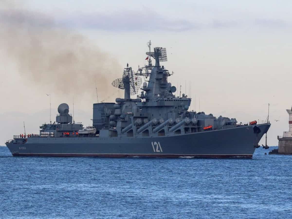 Russian missile cruiser Moskva, flagship of the Black Sea Fleet, has sunk