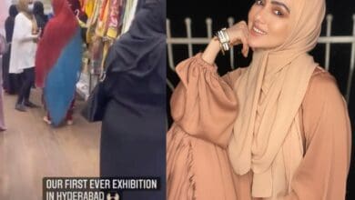 Sana Khan hosts clothing exhibition in Banjara Hills, Hyderabad