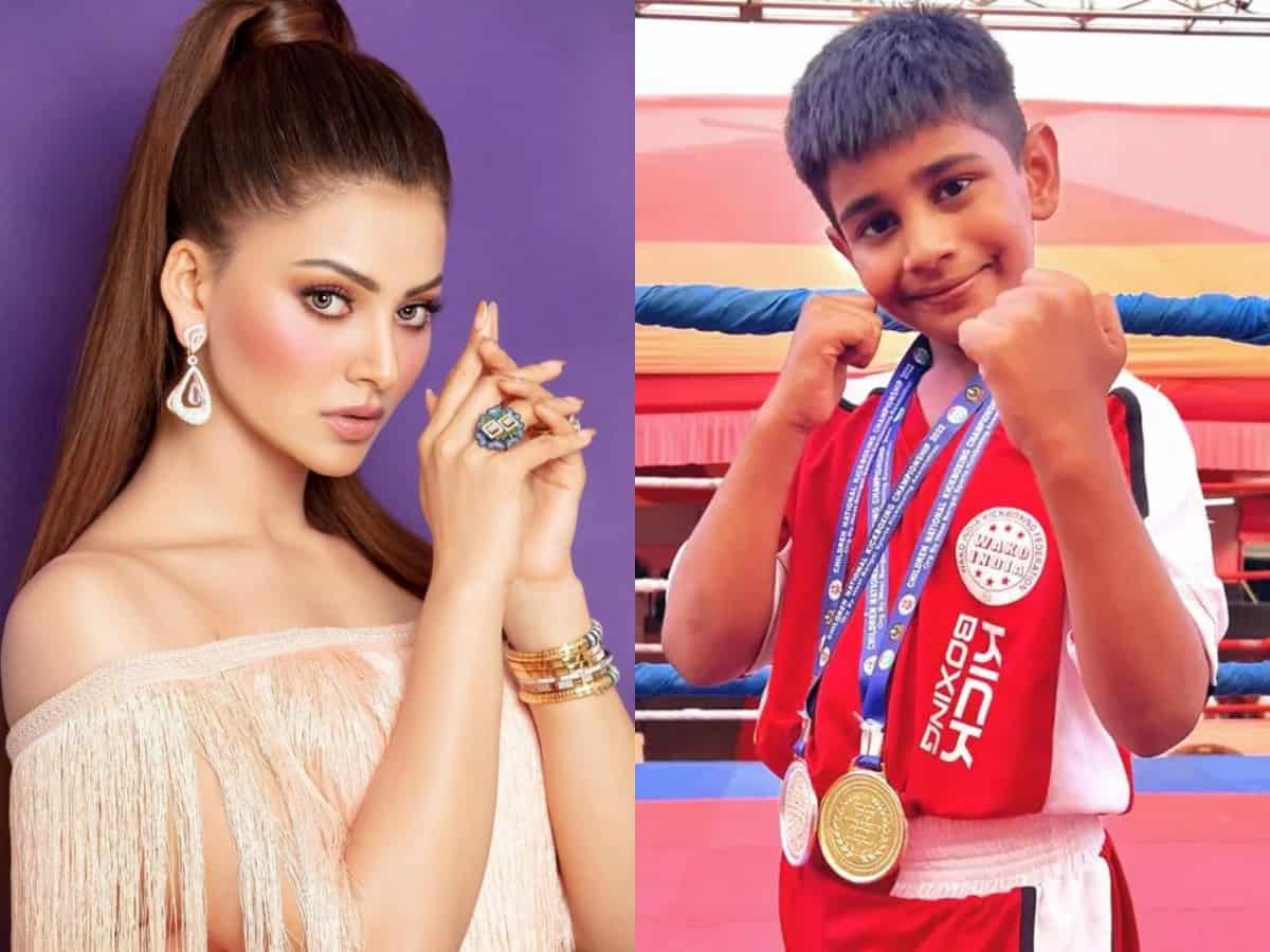 Urvashi Rautela congratulates kick-boxer Burhanuddin Rangwala on his win