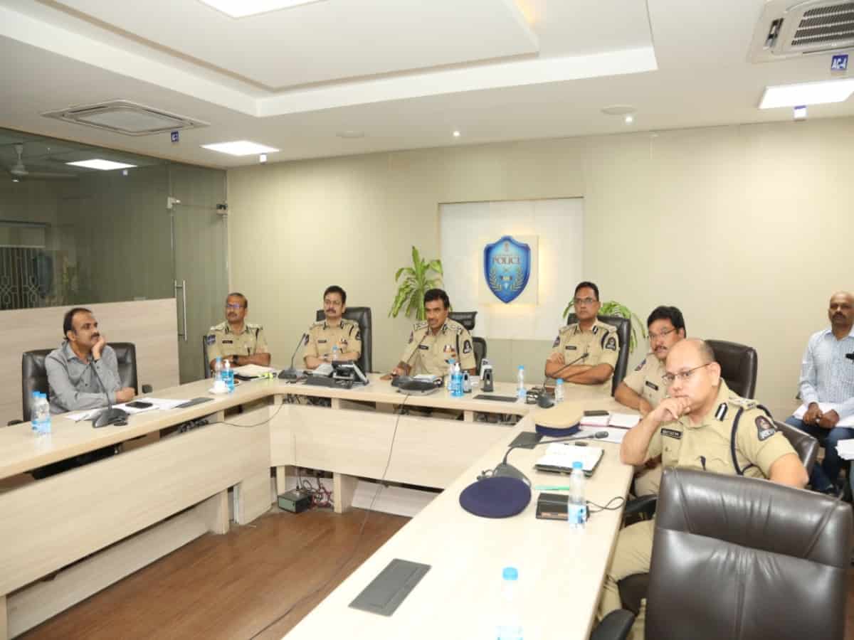 Hyderabad: Commissioner CV Anand holds video conference with police officials