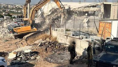 Israeli army demolish mosque in Qalqilya in the West Bank