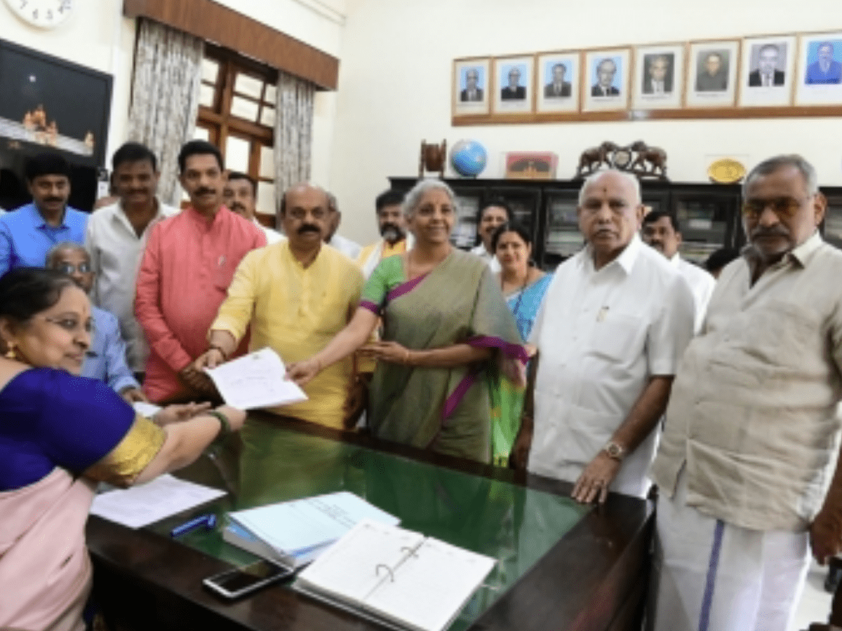 Nirmala Sitharaman files nomination for Rajya Sabha from K'taka