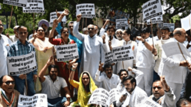 Delhi Congress protests outside BJP HQ