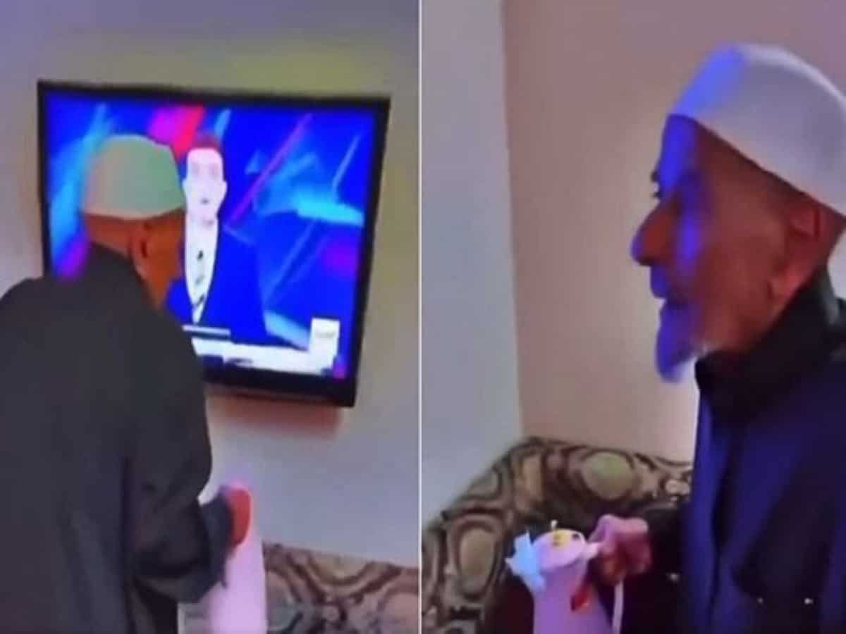 Watch: Saudi man serves coffee to TV anchor in front of TV