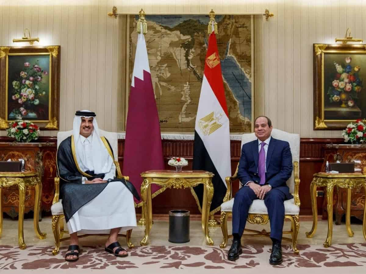 Qatar's emir arrives in Egypt for 1st visit since 2015