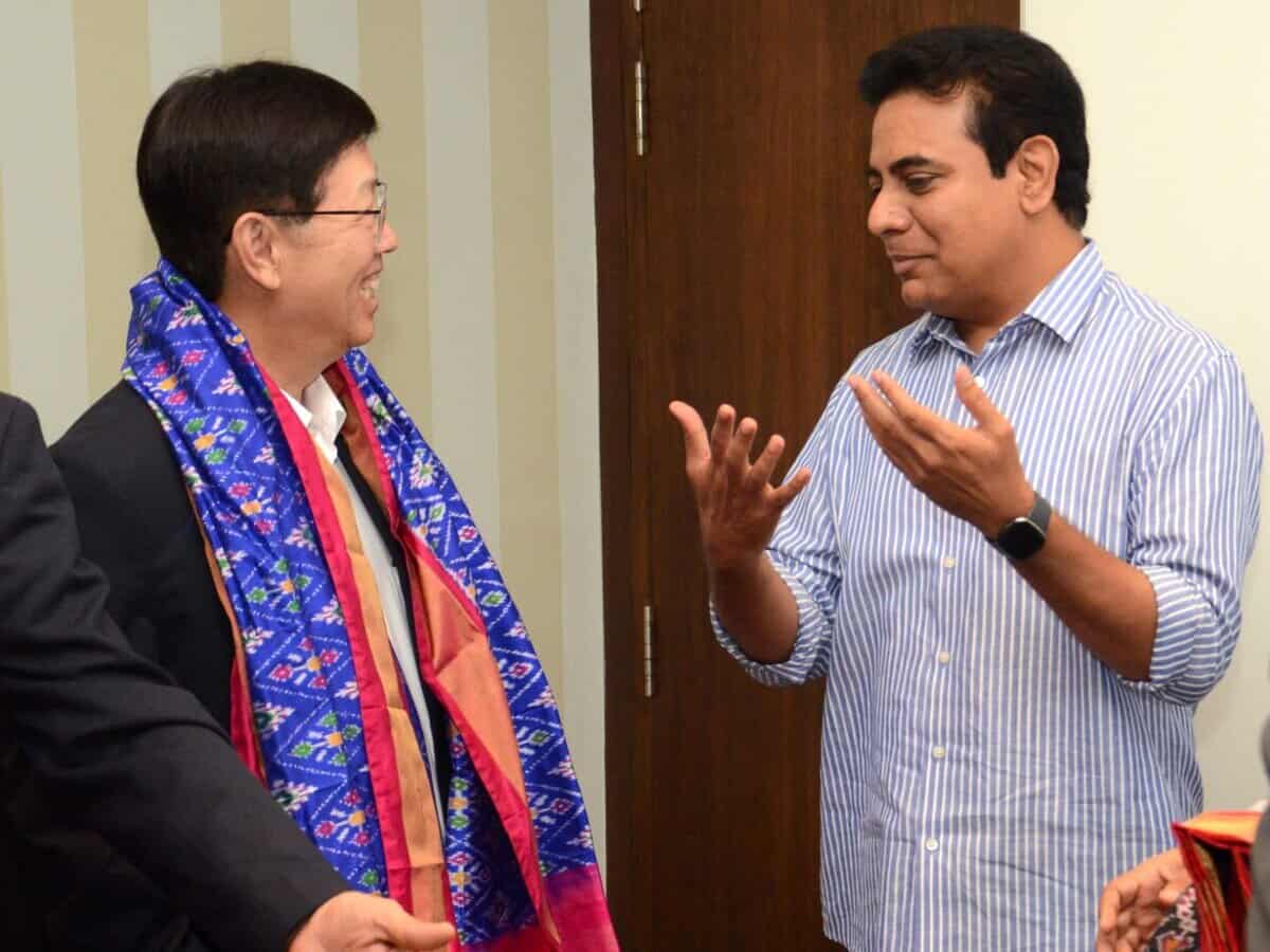 Minister KTR pitches Telangana to Foxconn