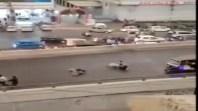 Video: Bikes slip on Karachi Flyover misunderstood to be from Hyderabad