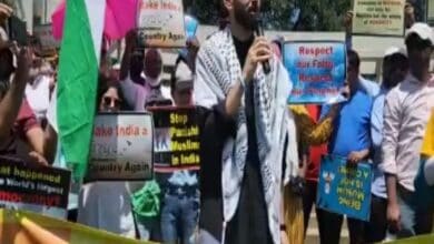 Indian American Muslims protest against demolition of Mulim houses in India