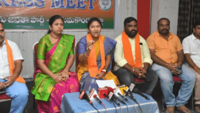 press conference held at the Veda Function Hall on Hunter Road, Hanumakonda.