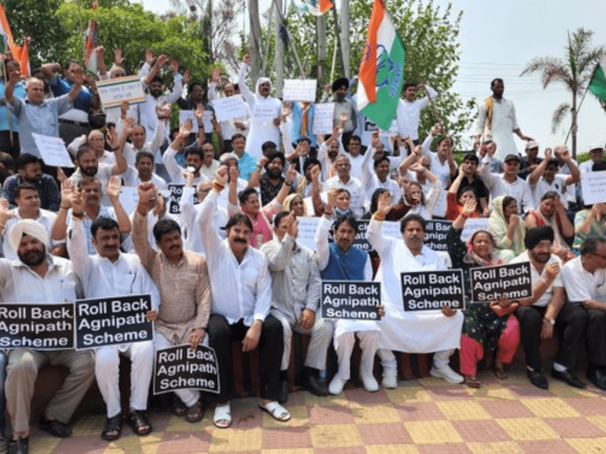 Cong holds protests against Agnipath scheme in Rajasthan