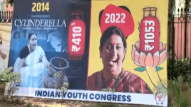 Congress puts up posters of Smriti Irani as 'cylinderella' across Delhi