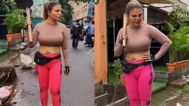 Rakhi Sawant cleans Mumbai streets - Viral Video