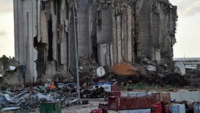 Part of Beirut port silos damaged in 2020 blast, collapses