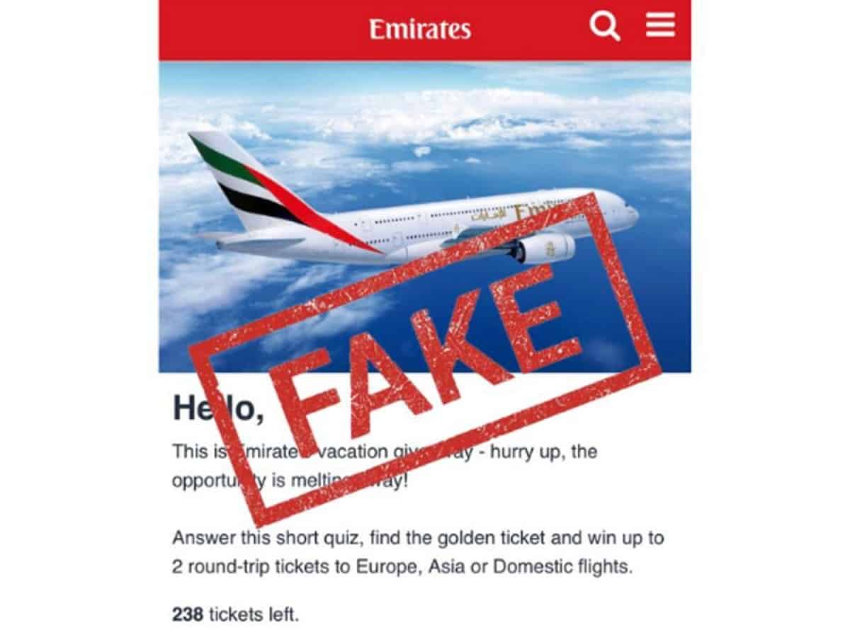 Emirates Airlines warns of scam competition offering vacation giveaways