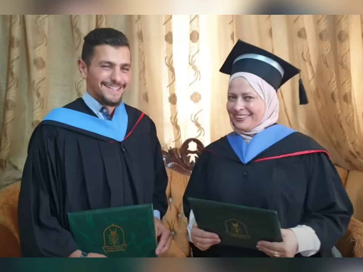 Watch: Jordanian mother-son duo receives master's degree with distinction