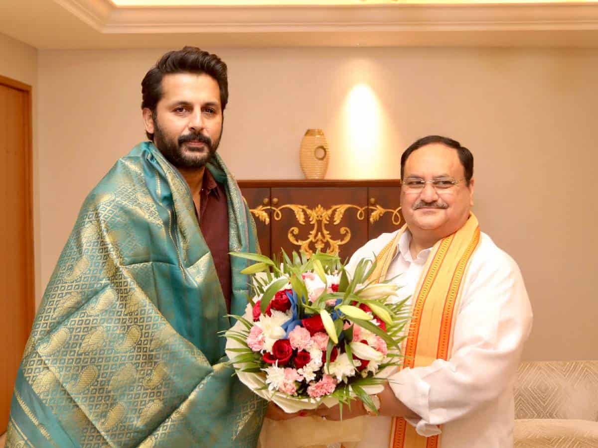 'Bheeshma' star Nithiin meets BJP chief JP Nadda