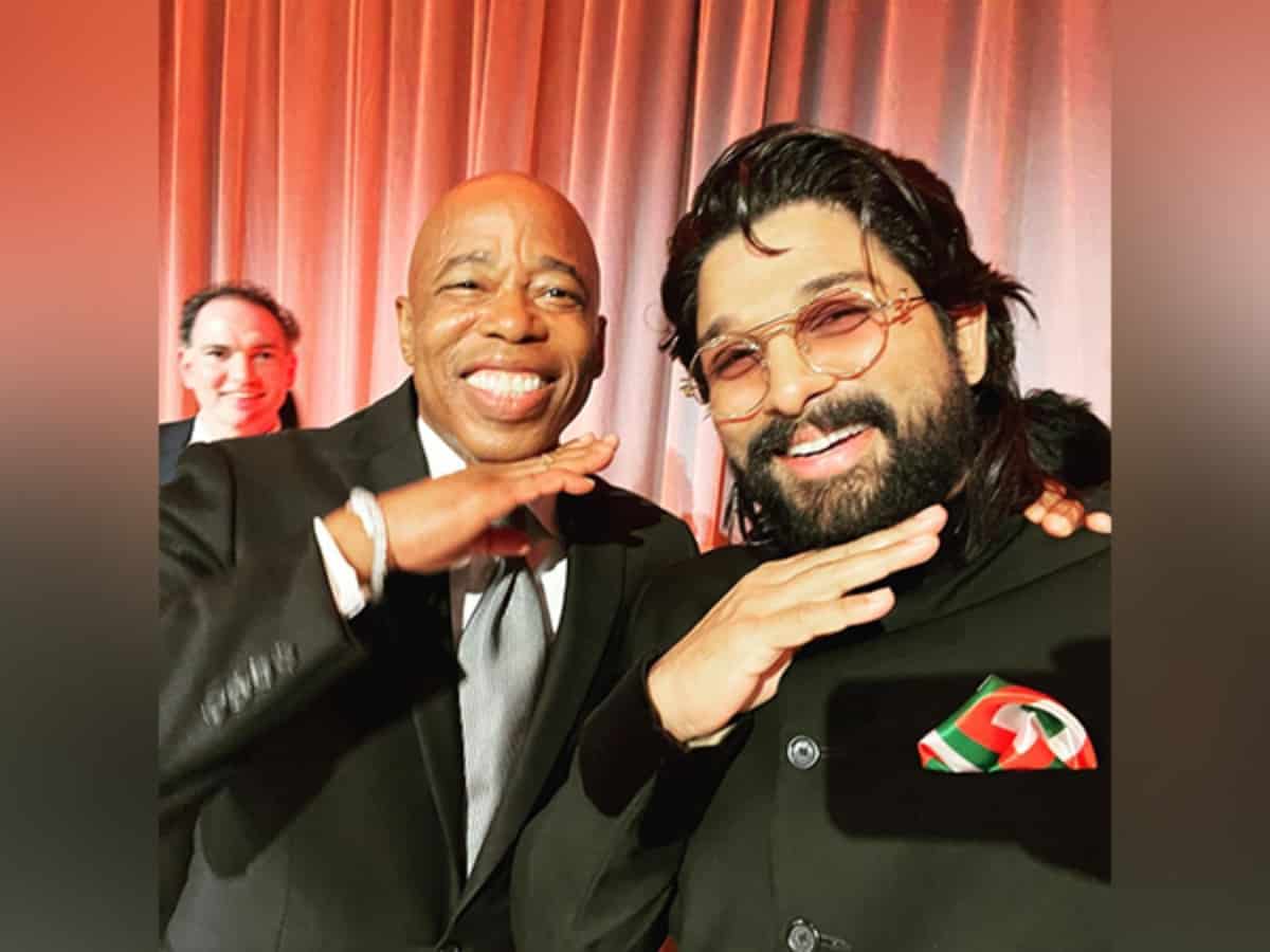 Allu Arjun strikes famous 'Pushpa' pose with New York's Mayor Eric Adams