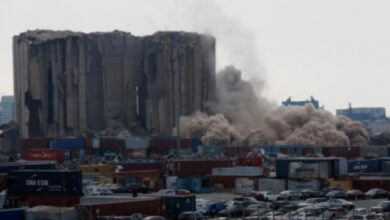 Northern part of Beirut's iconic grain silos fully collapses