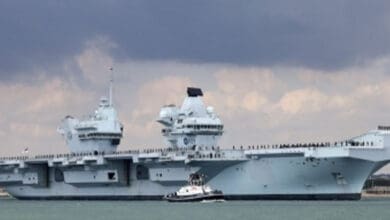 British Navy carrier breaks down after departing for US