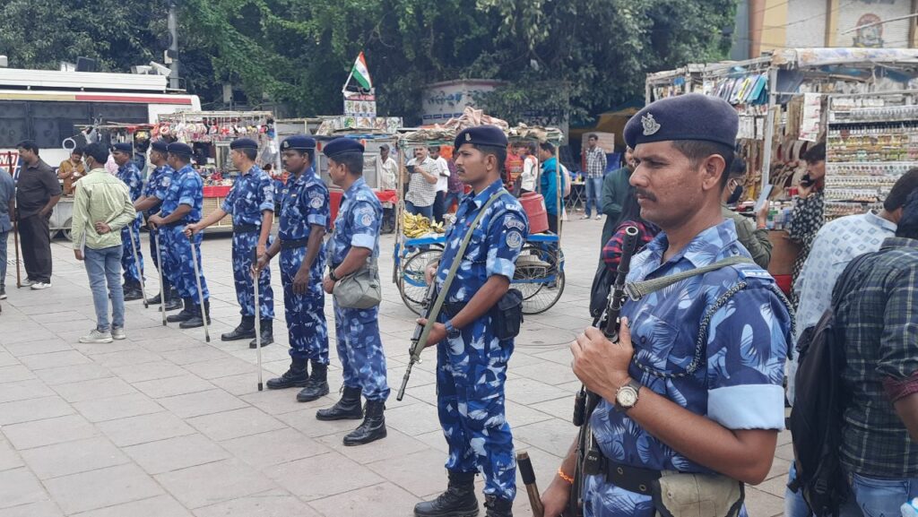 security force near Makkah Masjid