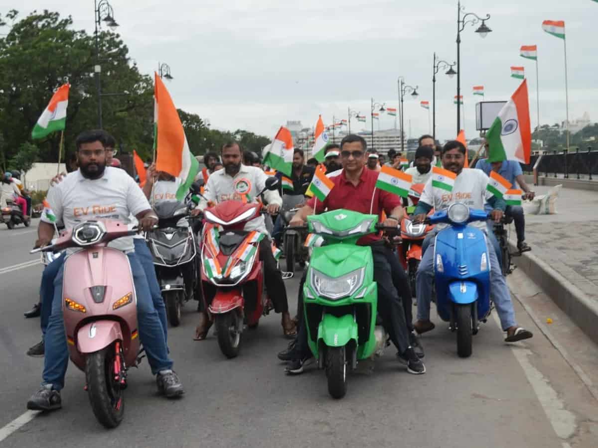 Rally in Hyderabad to spread awareness about electric vehicles