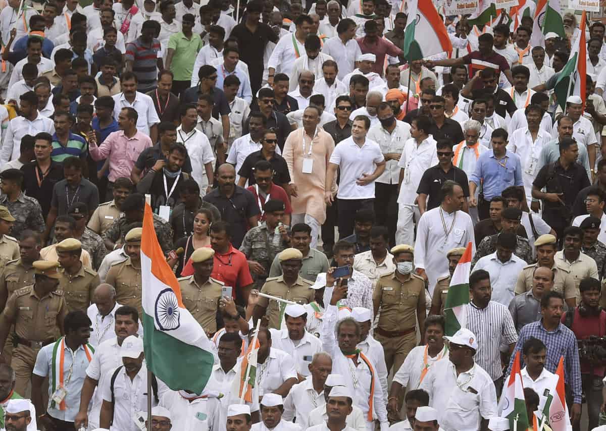 Karnataka: FIR against Cong worker for holding PayCM poster in Bharat Jodo Yatra