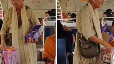 Video of elderly woman selling chocolates on a train goes viral