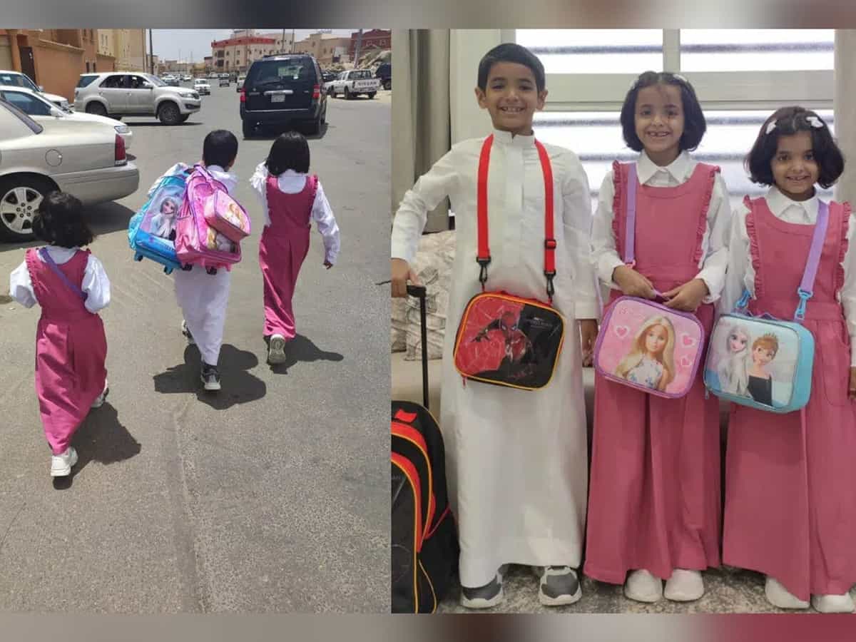 Photo: 9-year-old Saudi boy carrying sisters’ bags, wins heart online