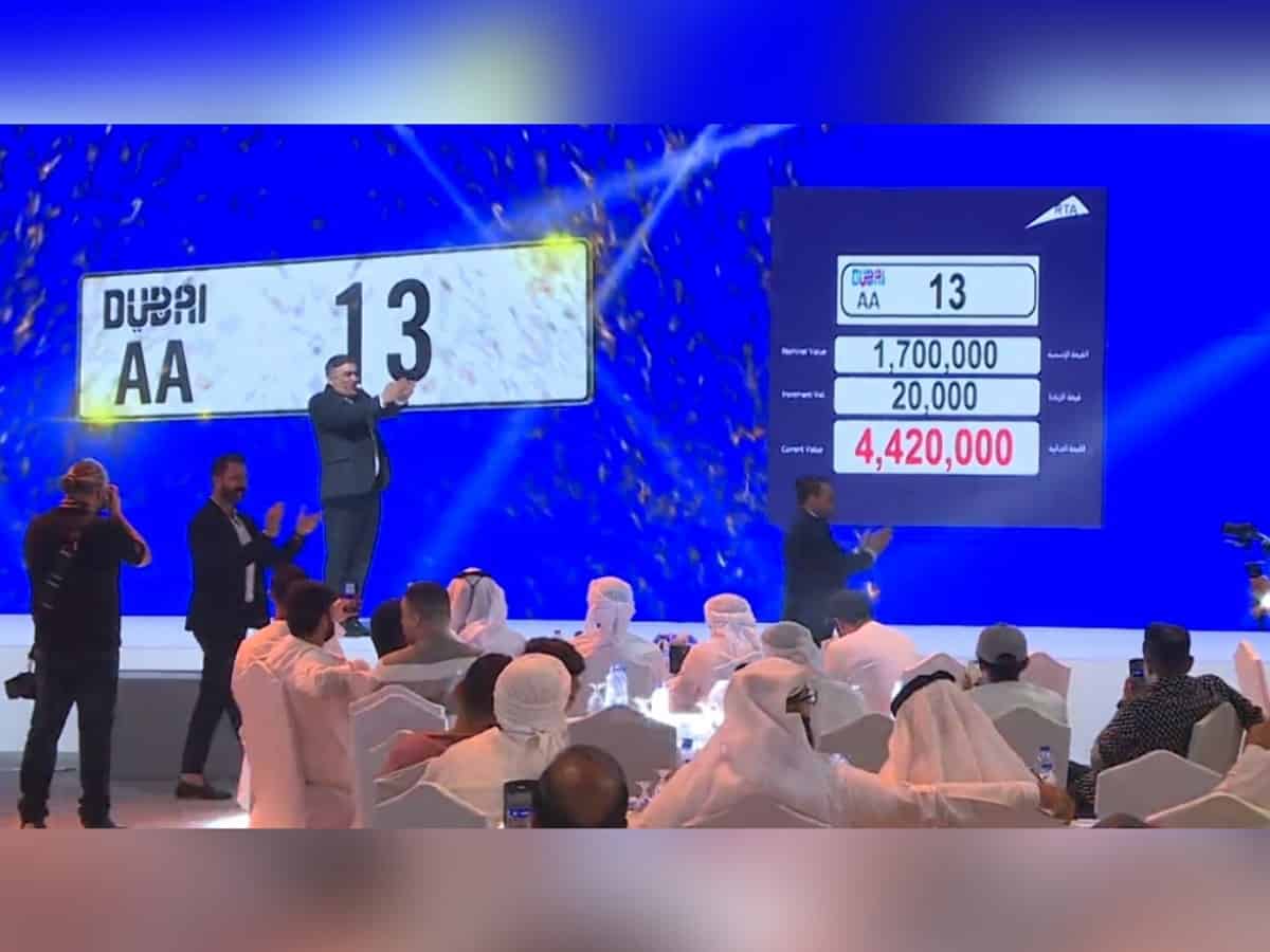Dubai vehicle number plate ‘AA 13’ sold for Rs 9 crore in auction