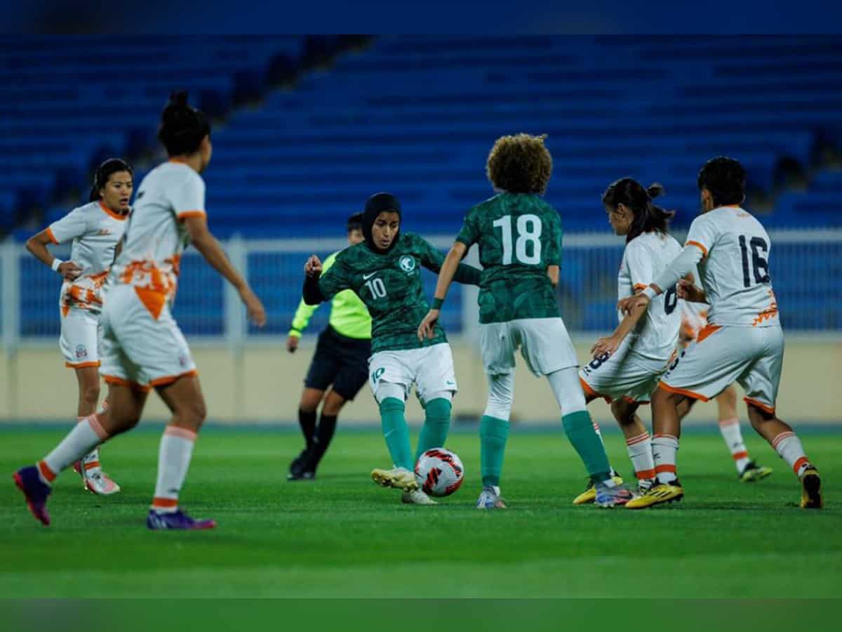 Saudi Arabia's women's football team play first international game at home