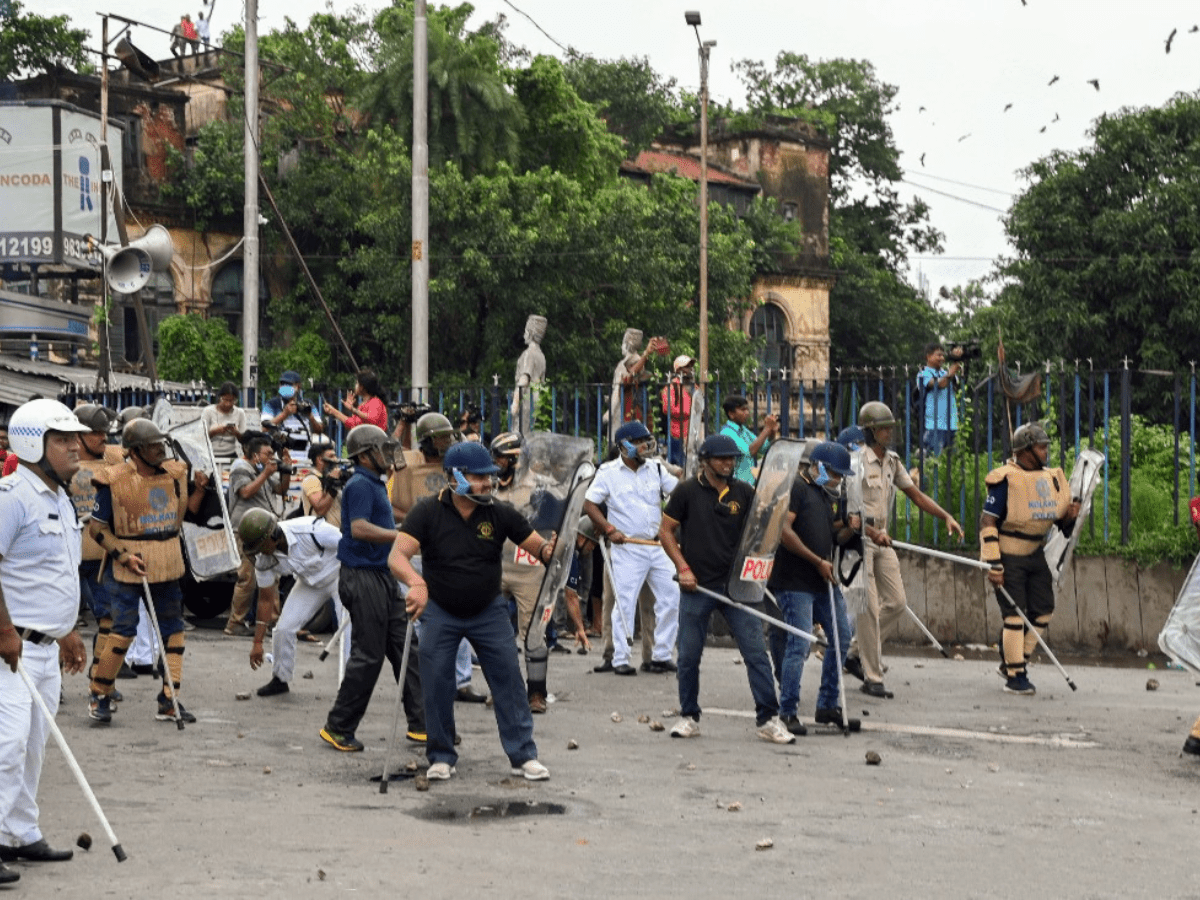 BJP leaders, who took part in the rally, were detained by police along with their supporters.