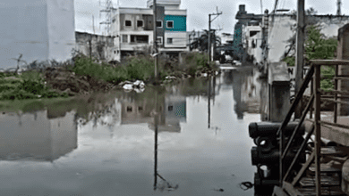 Rains that lashed different parts of Hydeabad leading to waterlogging on roads.