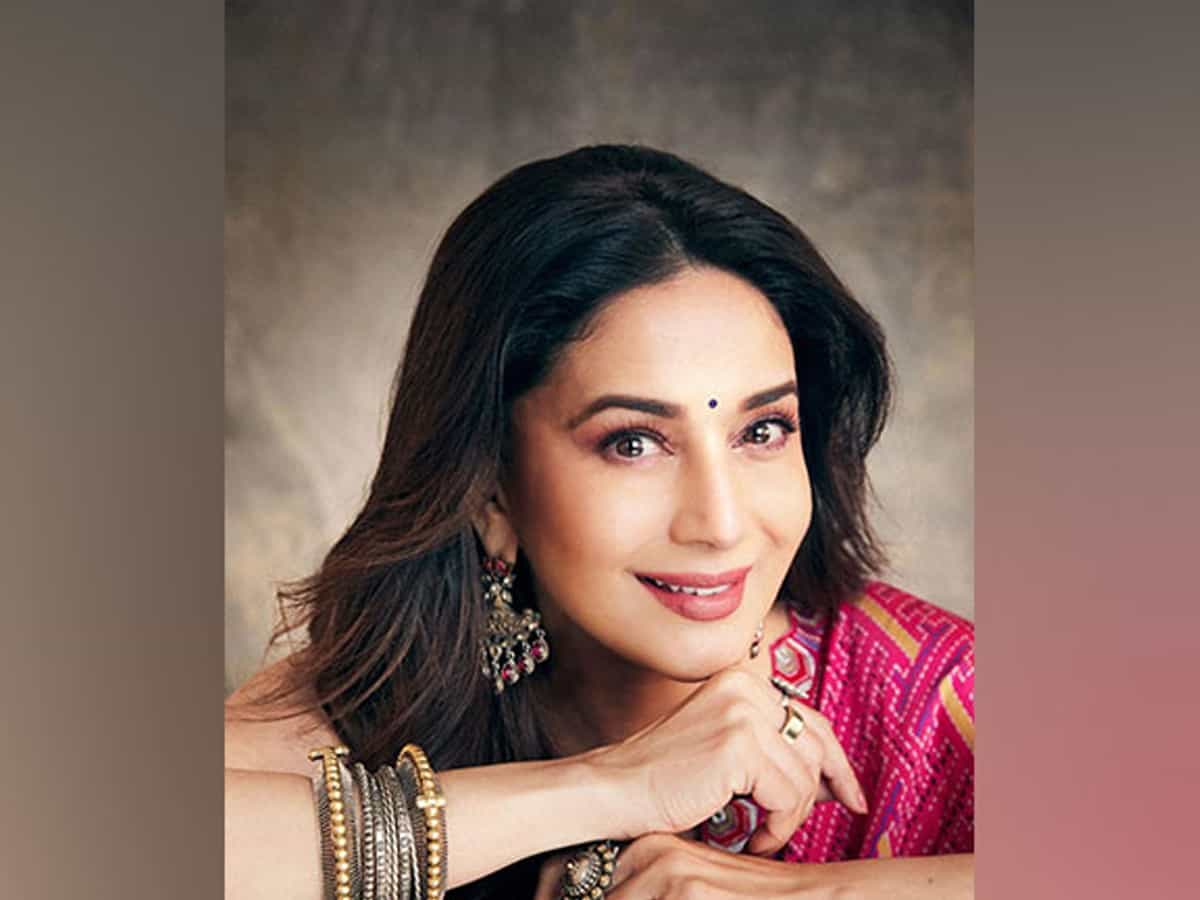 Madhuri Dixit looks ethereal in pink saree