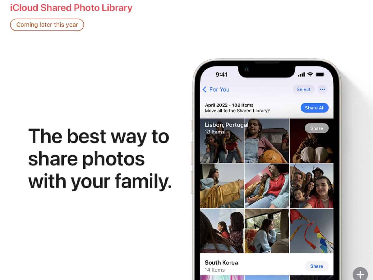 Apple delays iCloud shared photo library launch with iOS 16