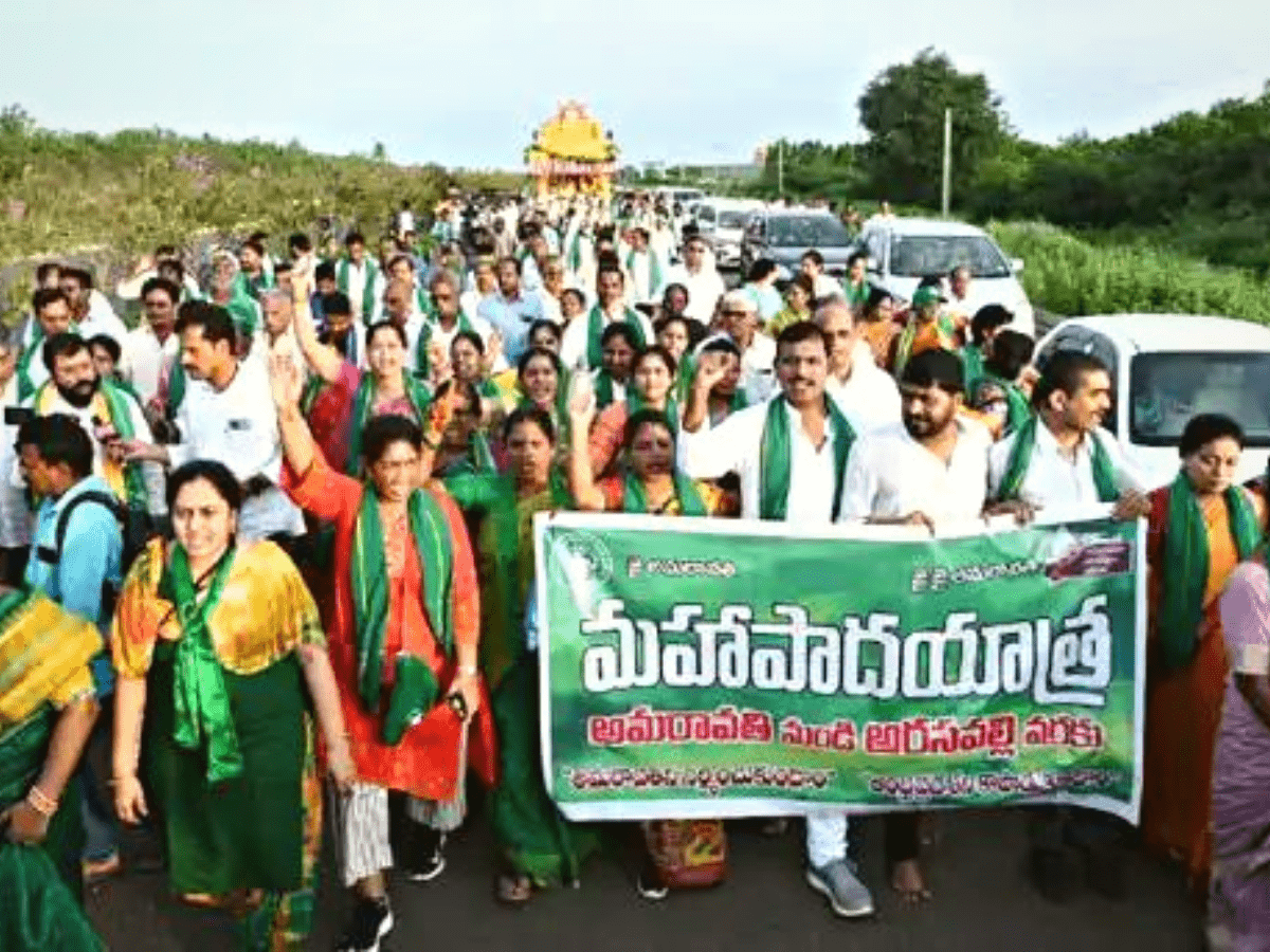 r Amaravati farmers 'Maha Padayatra 2.0'