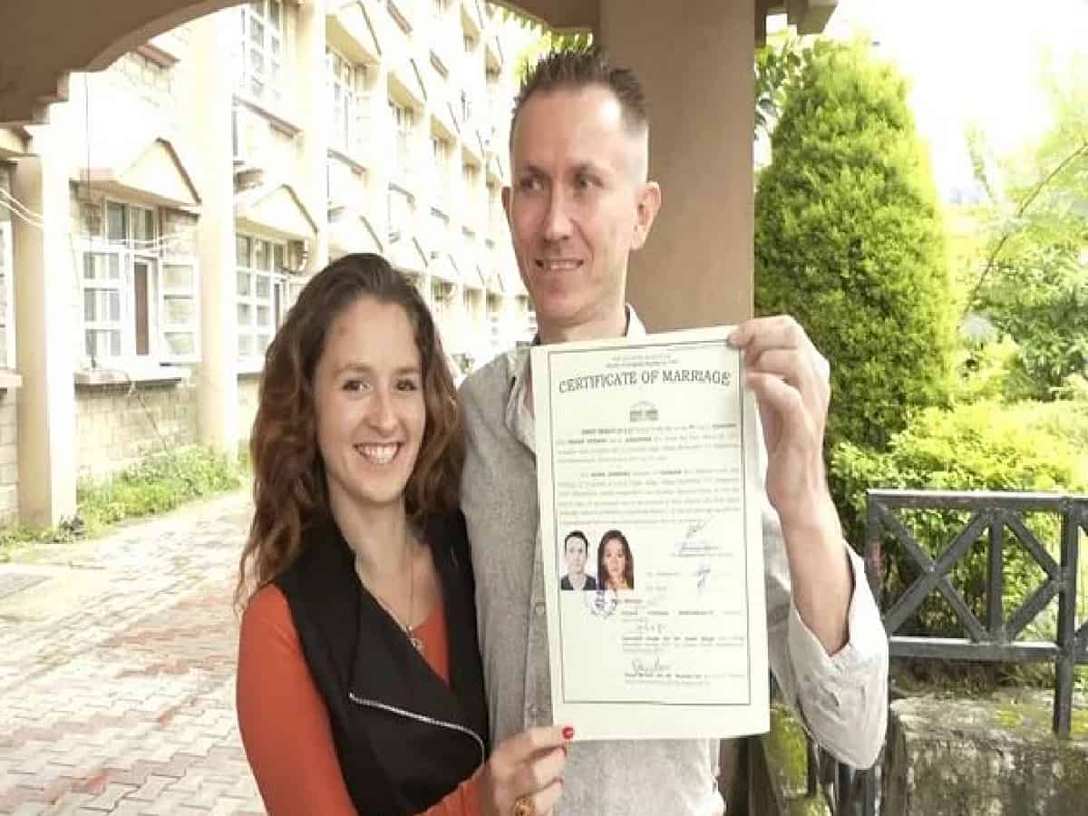 Russian-born man, Ukrainian woman tie knot in Dharamshala with message: Make love, not war