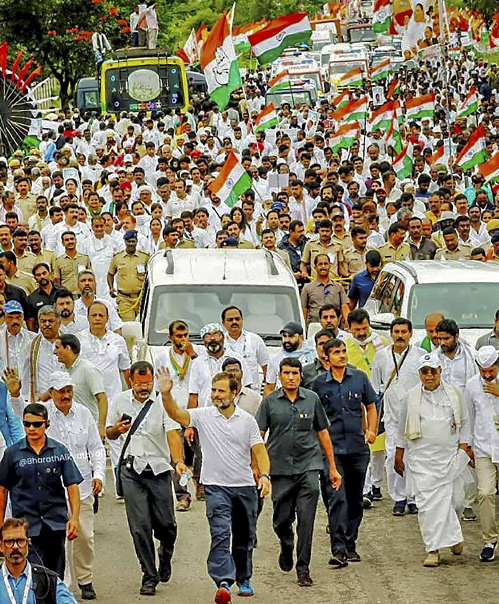 IN PICS: Bharat Jodo Yatra in Mysuru